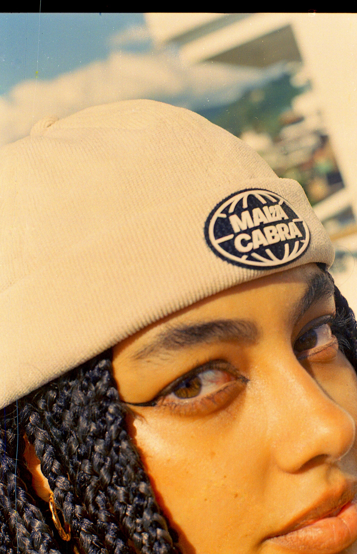 Mala Cabra World Wide Skull Cap, Beige