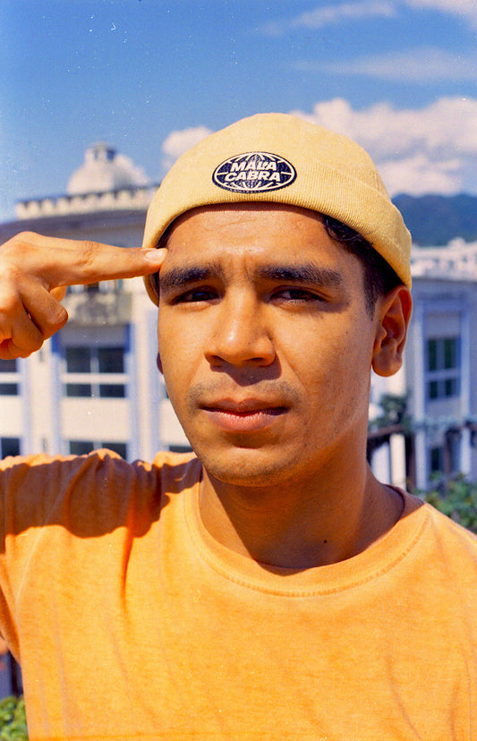 Mala Cabra World Wide Skull Cap, Mostaza