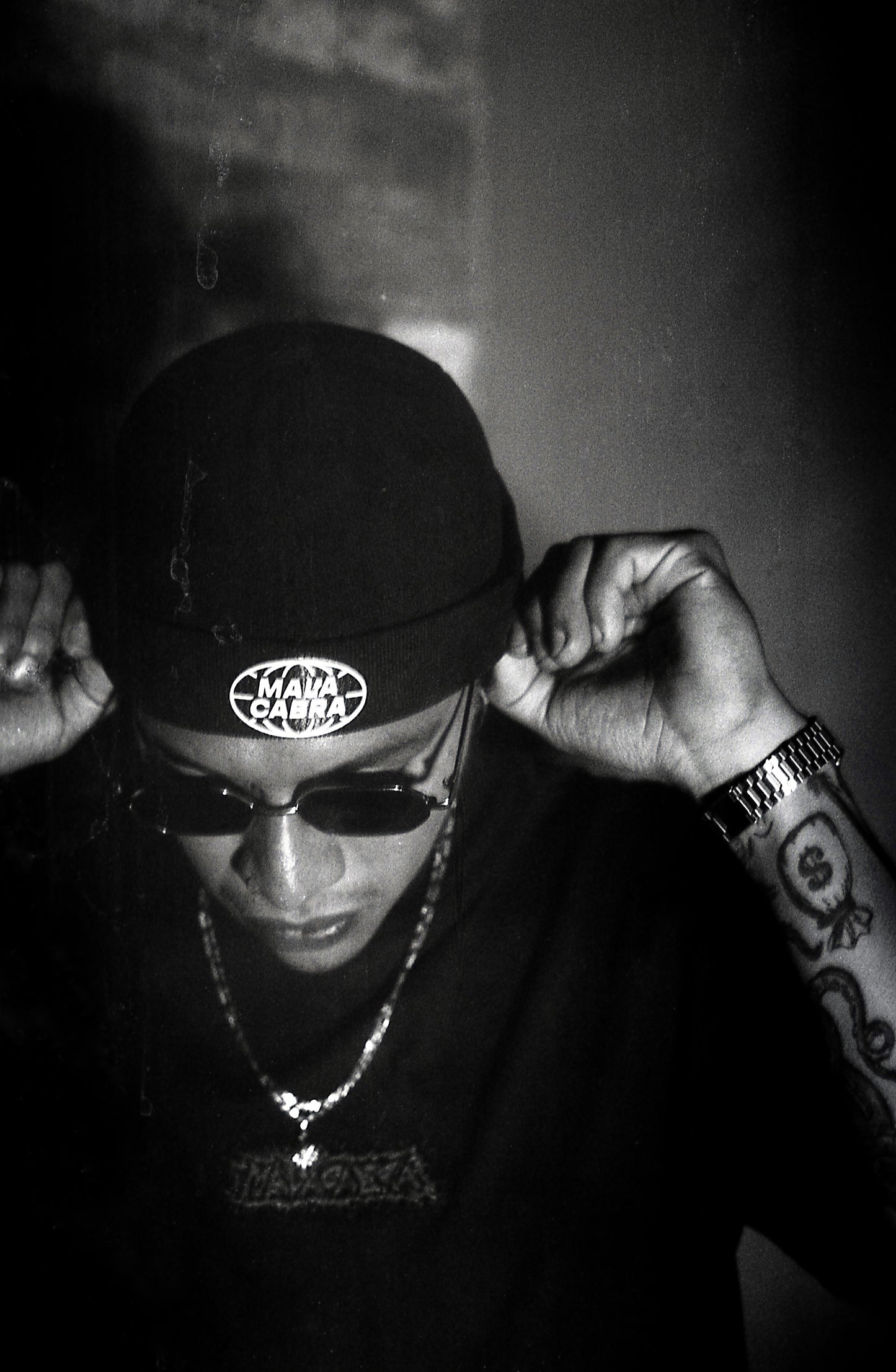 Mala Cabra World Wide Skull Cap B&W